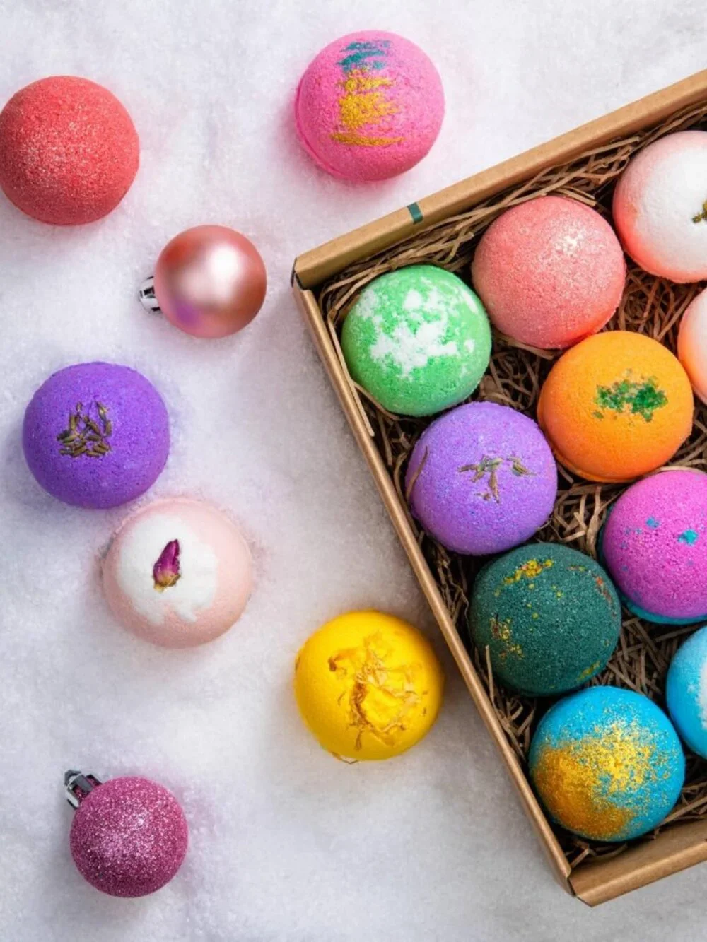 12 Handmade Bath Bombs Gift Set - Moisturizing Fizzies for Spa Relaxation